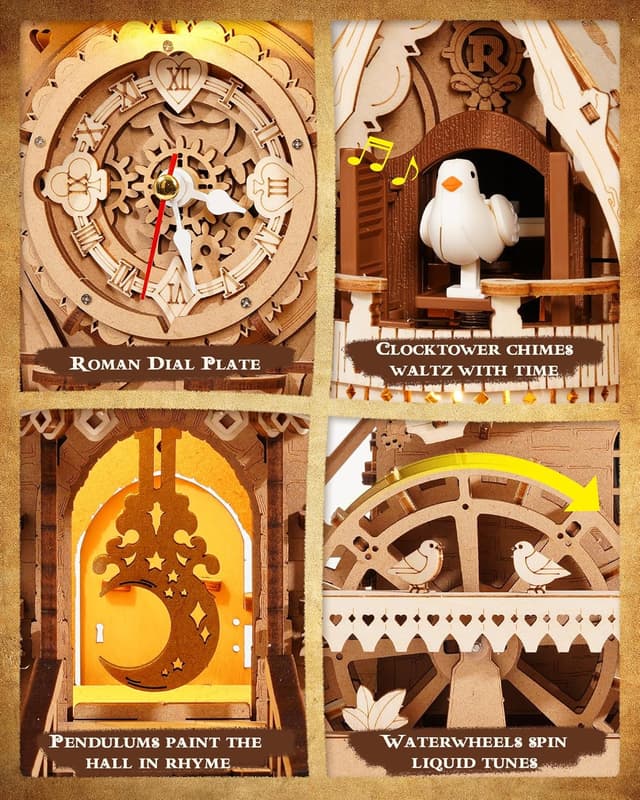 Detalle 1 de ROKR LC901 3D Wooden Cuckoo Clock Wooden Puzzle (LC901)