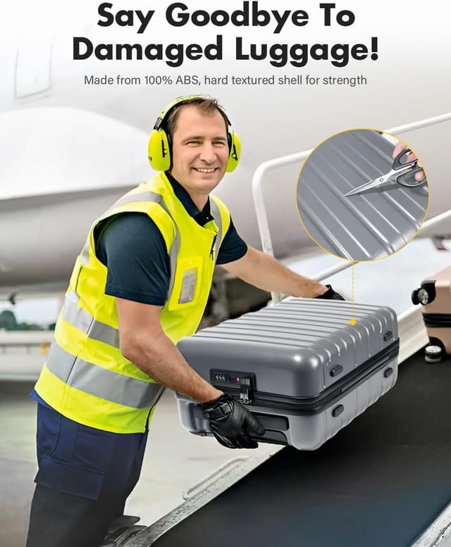 Detalle 2 de Lekesky Cabin Suitcase 55x35x22.5cm with TSA lock (grey) – airline carry-on case