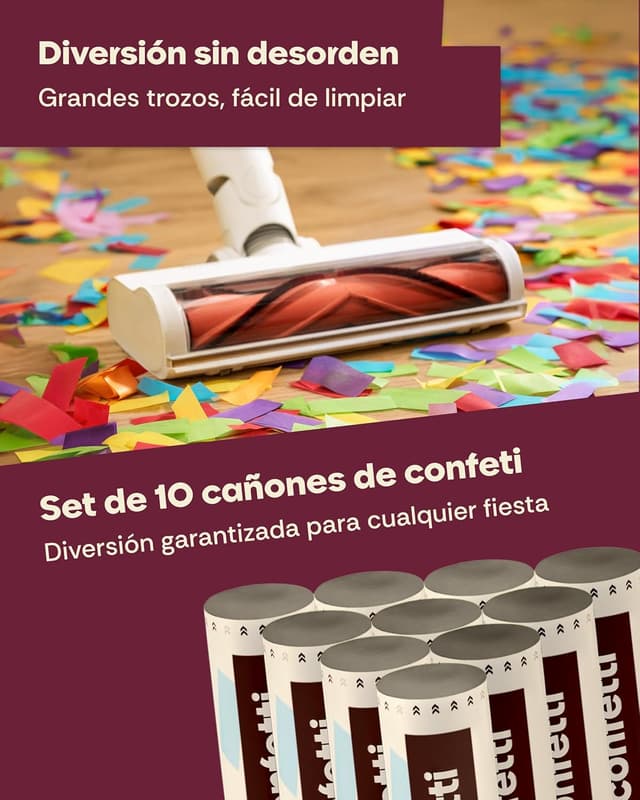 Thumbnail 5 de Partyjoker 10 Cañones de Confeti Multicolor 5-8 m