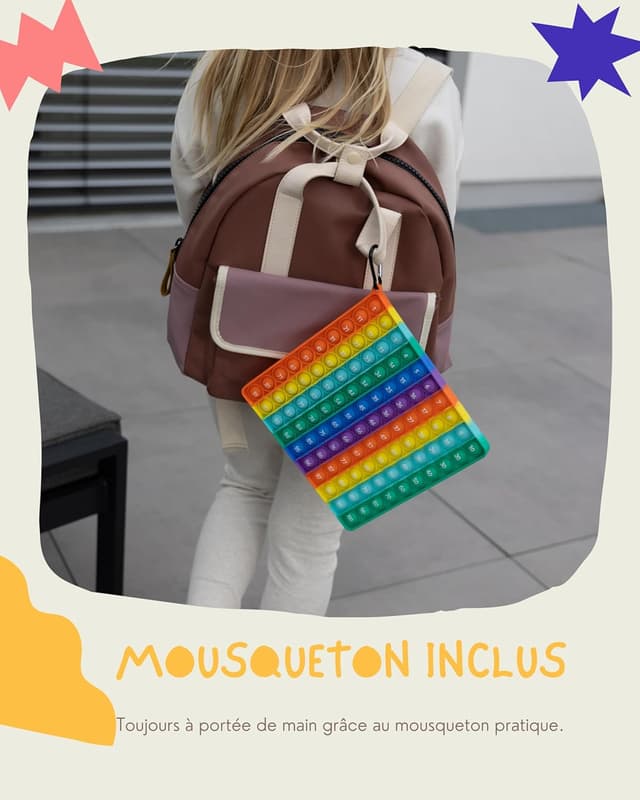 Detalle 2 de Valino PopIt 2 en 1 : planche de multiplication et jeu Montessori en silicone (1 à 100)