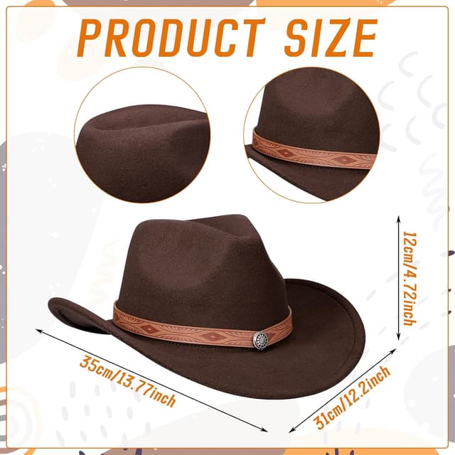 Detalle 2 de Cowboy hat set 2 pack for western wear
