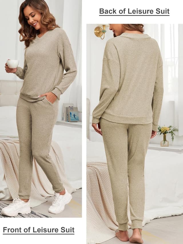 Detalle de Famulily loungewear set 2 piece, V neck