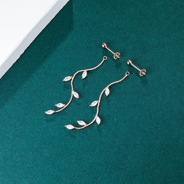 Detalle 2 de SLUYNZ Sterling Silver droplet earrings 6.3cm