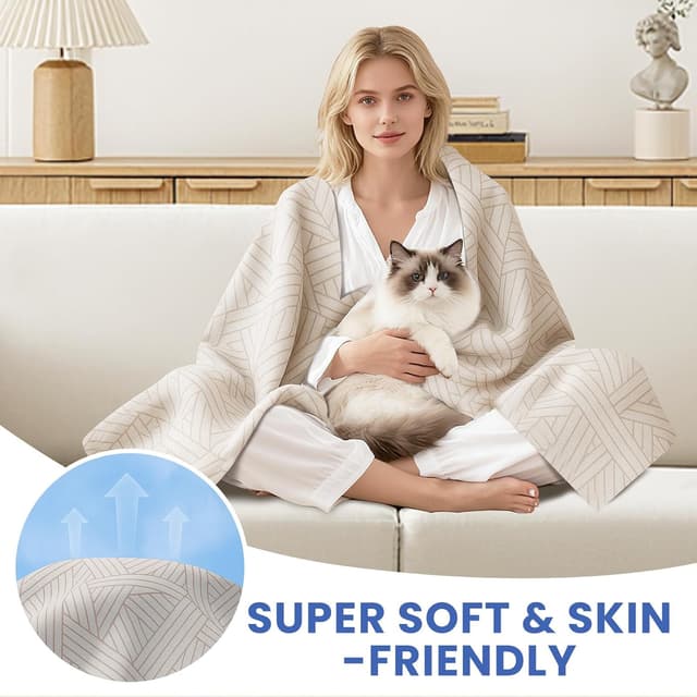 Detalle de Ystyle housse de canapé 3 places 200x340 cm anti-griffures pour chiens, beige brun