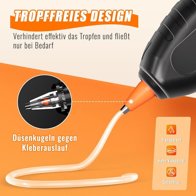 Detalle 2 de BURNNOVE Akku Heißklebepistole 3000 mAh