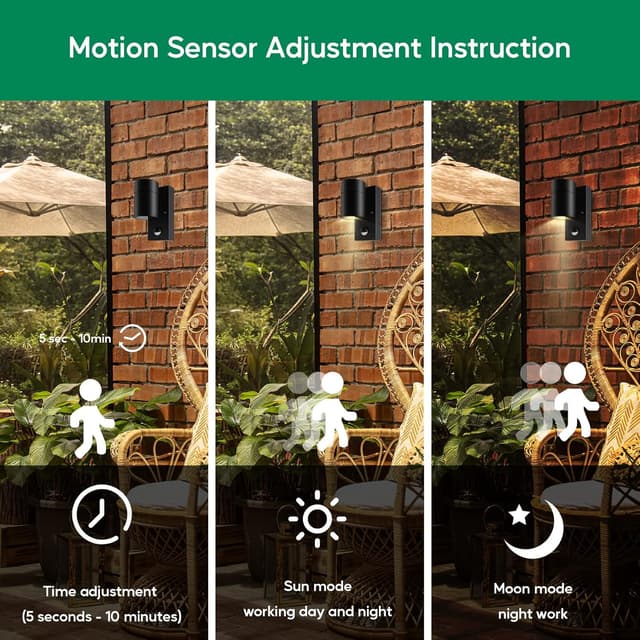 Detalle 2 de Outdoor motion sensor wall lights IP44