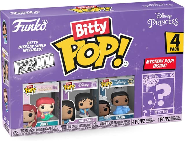 Imagen de Pack 4 figurine Funko Bitty Pop Ariel Disney Princess en OfertitasTOP