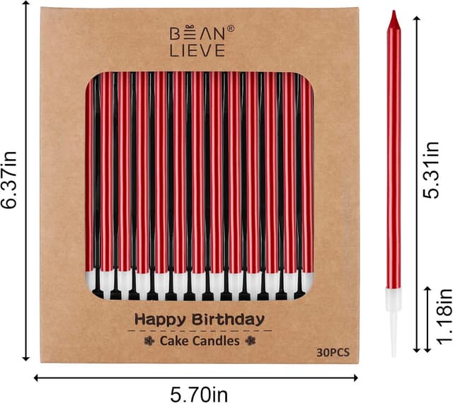 Thumbnail 1 de BEAN LIEVE 30 velas metálicas largas para tartas