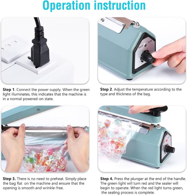 Detalle 2 de METRONIC Impulse Sealer 8 inch Manual Heat Sealer