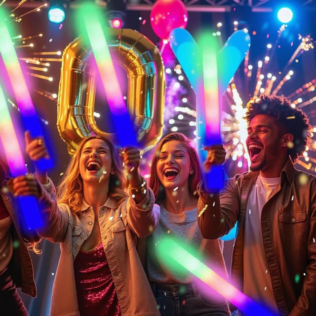 Detalle 2 de SVYIQ 12-Pack Foam Glow Sticks (3 Flash Modes) for Weddings, Parties, Halloween & Concerts