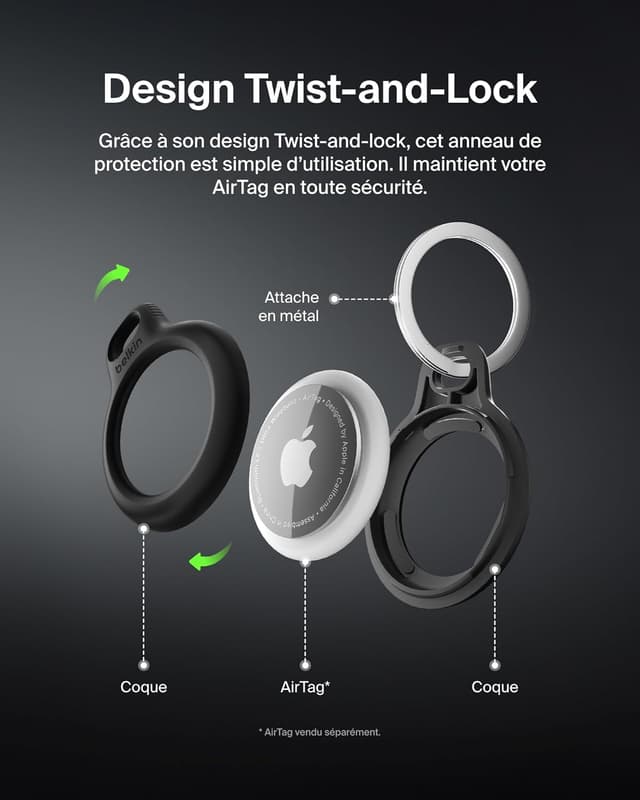 Thumbnail 3 de Belkin Anneau de protection AirTag noir