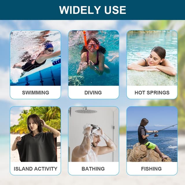 Thumbnail 6 de Flintronic Swim Towel Poncho Black