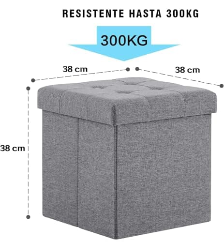 Detalle de Madera Nieve Banco 38x38x38 cm para hogar