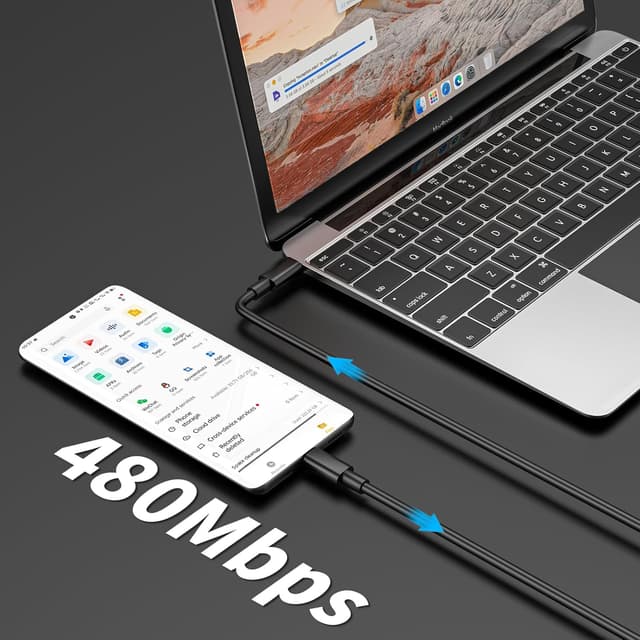 Detalle 2 de Chargeur USB-C 45 W BOLUX-JS avec Super Fast Charge 2.0 et câble USB-C 2 m (noir) pour Samsung Galaxy