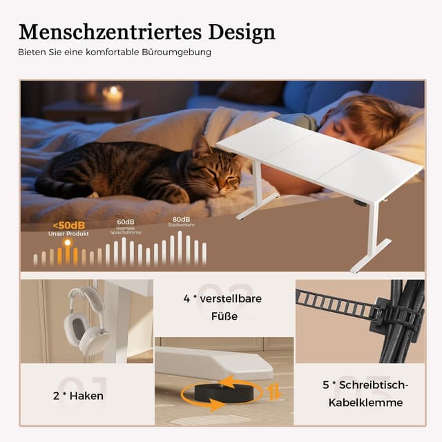 Detalle 2 de Klicelor Steh-Sitz-Schreibtisch 70 kg