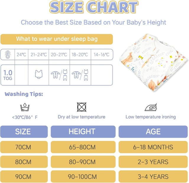 Thumbnail 6 de WYTbaby Sacco Nanna con piedini in cotone 1 TOG, per tutto l’anno (3-4 anni)