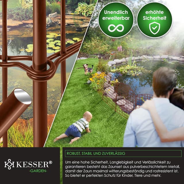 Thumbnail 5 de KESSER® Valla metálica para estanque y jardín, set de 5 🚧