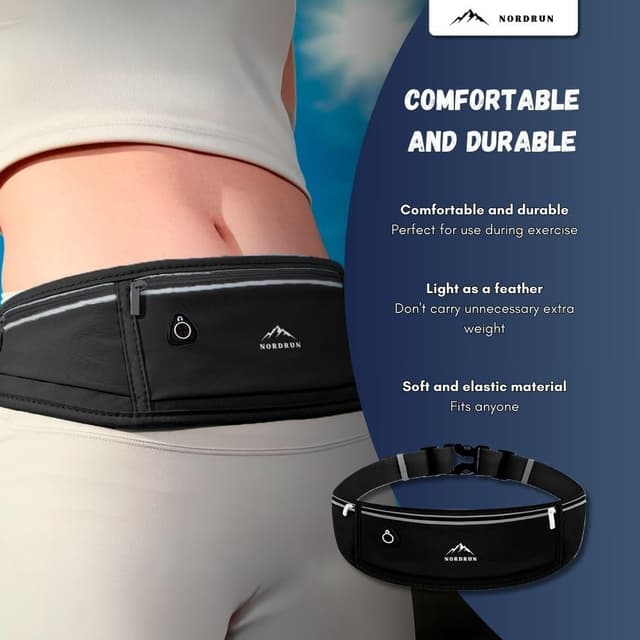 Detalle de Nordrun Ceinture running étanche avec sac banane pour smartphone et affaires de course