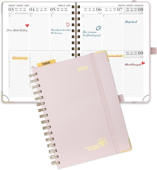 Detalle de POPRUN Kalender 2026 Buchkalender 21,5×16 cm 📅