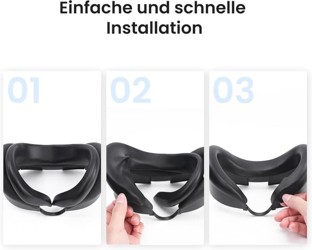 Detalle de KIWI design F3 Silikon-Facial-Interface für Meta Quest 3 (schweißabweisendes Face Cover) – nicht für Quest 3S