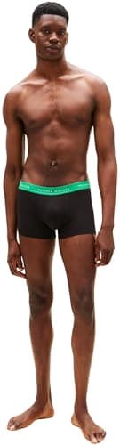 Detalle de Tommy Hilfiger Calzoncillos bóxer bóxer pack de 3 hombre Trunks con logotipo en la cintura, multicolor (XL)