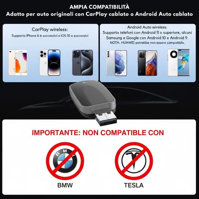 Detalle 2 de LM Wireless CarPlay Android Auto Plug & Play