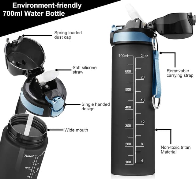 Detalle de Kapsuen Bike Bottle Holder with 700ml Water Bottle (BPA-free, leak proof) with bottle cage