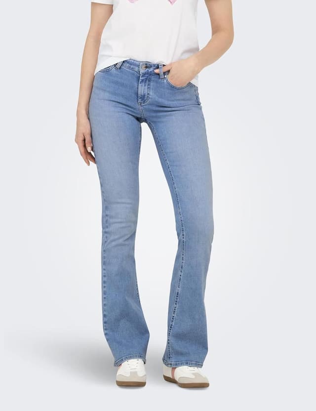 Detalle de ONLY Female Flared Fit Jeans ONLBLUSH mit mittlerer Taille – Jeans im Flared-Stil