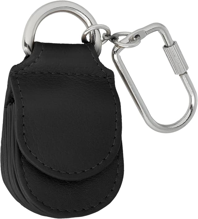 Detalle de MANAGE Schlüsselanhänger aus Leder mit Mini-Geldbörse, Schlüsselring und Karabiner – Unisex Keychain für Autoschlüssel