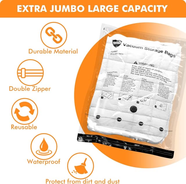 Thumbnail 1 de GONGSHI Vacuum Storage Bags Jumbo 12-pack