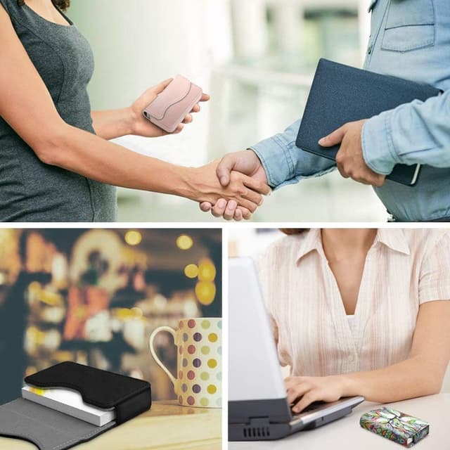 Detalle de Fintie Étui pour cartes de visite en cuir synthétique avec fermeture magnétique (10 x 6 x 2 cm)