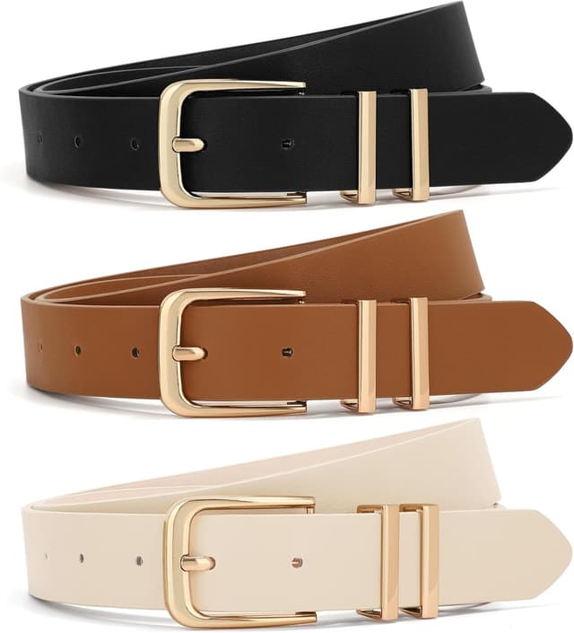 Detalle de XZQTIVE 3 Pack Women Leather Belts 1.1in