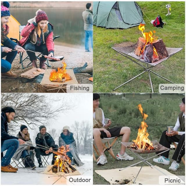 Thumbnail 5 de Portable Fire Pit 42 cm Stainless Steel Foldable