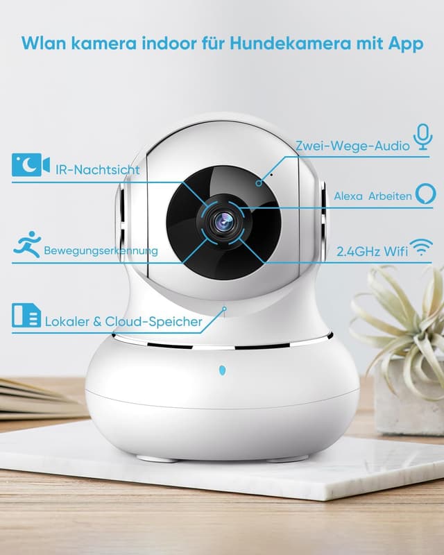 Detalle 2 de litokam Little Elf Überwachungskamera (2er-Set) mit 2K, WLAN & 2-Wege-Audio