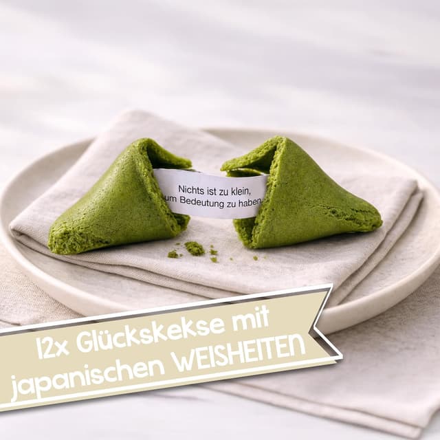 Detalle 2 de Matcha Glückskekse 12er Pack von FOOD crew