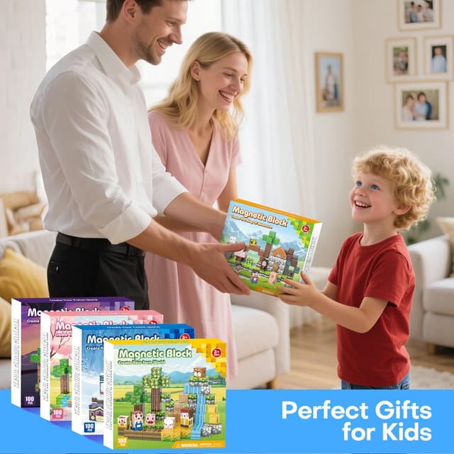 Thumbnail 6 de Kryzomat 100PCS Magnetic Blocks (Magnet Tiles Cubes) for Kids Age 3+