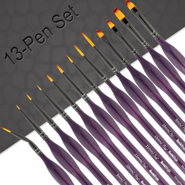 Thumbnail 6 de Pinsel Set Malen 9 Stück Feine Detailpinsel