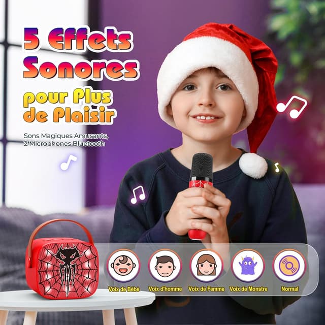 Detalle 2 de Braxel Micro Karaoké enfant avec 2 micros sans fil Bluetooth (3 à 12 ans)