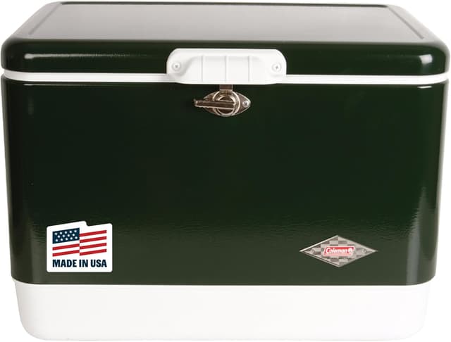 Imagen de Coleman Vintage 54qt Steel Belted Cooler with Drain & Have-A-Seat Lid (85-Can Capacity) en OfertitasTOP