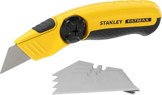 Detalle de Cutter STANLEY 0-10-780 con cambio lama rapido e sistema Interlock