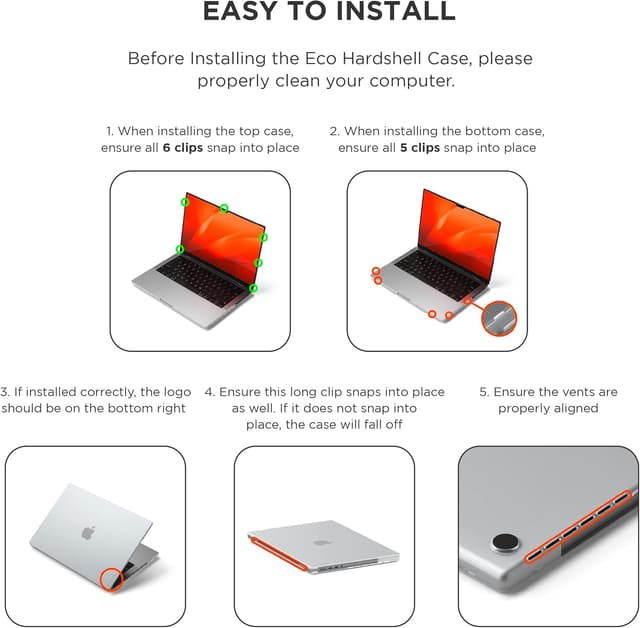 Detalle de SATECHI Custodia rigida ultrassottile per MacBook Pro 16” (M1 2021, M2/M3 2023, M4 2024) – accesso porte completo