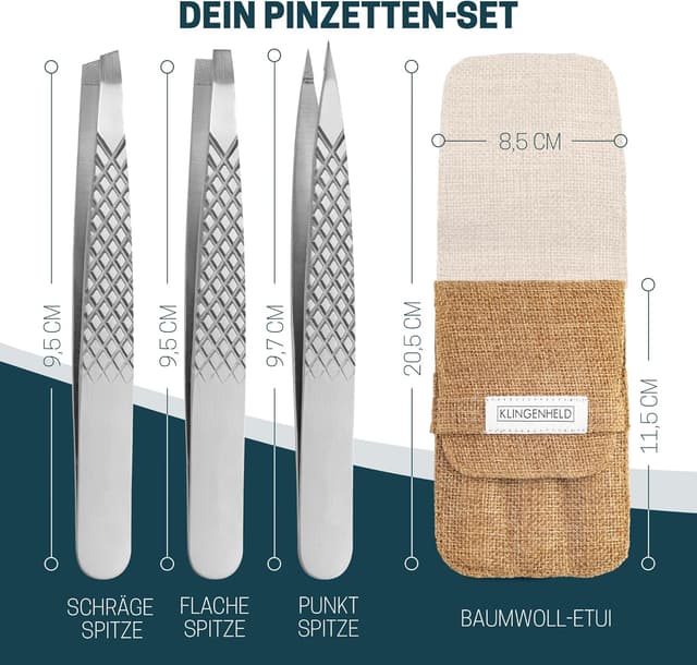 Thumbnail 6 de KLINGENHELD Profi Pinzetten-Set für Präzision