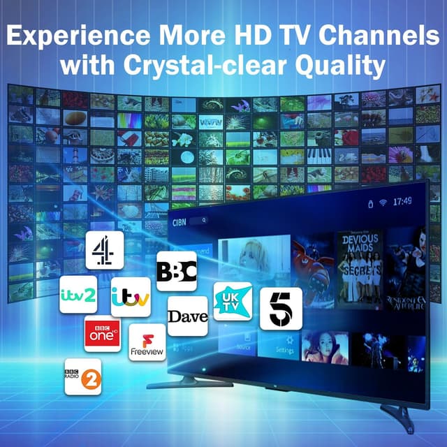 Detalle 2 de Indoor TV Aerial for Freeview (Long Range 360°) with Magnetic Base and 5m Coax Cable