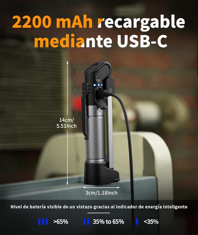 Thumbnail 4 de HOTLIGH Linterna Taller LED 800 lúmenes