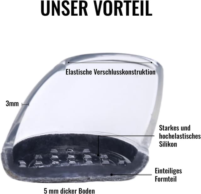 Detalle de MAYZOLOP 16 Stück Stuhlbeinkappen für schräge Stuhlbeine (Ø26–33 mm) mit grauem Filz