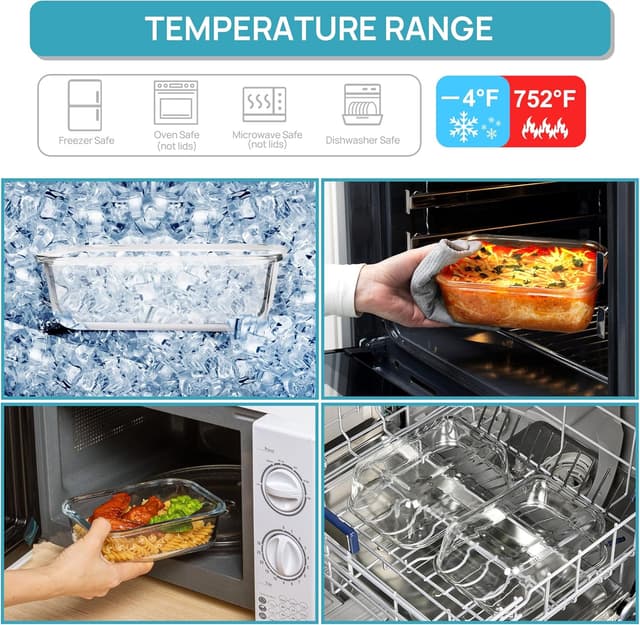 Thumbnail 6 de Vtopmart 2-Pack 1860ml Glass Storage Containers ⚙