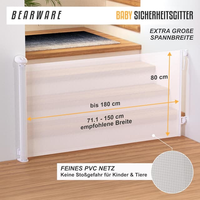 Detalle 2 de CSL Schutzgitter Treppe Baby bis 180 cm