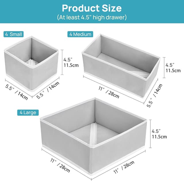 Thumbnail 1 de Vtopmart 12 Pack Drawer Organiser for Underwear