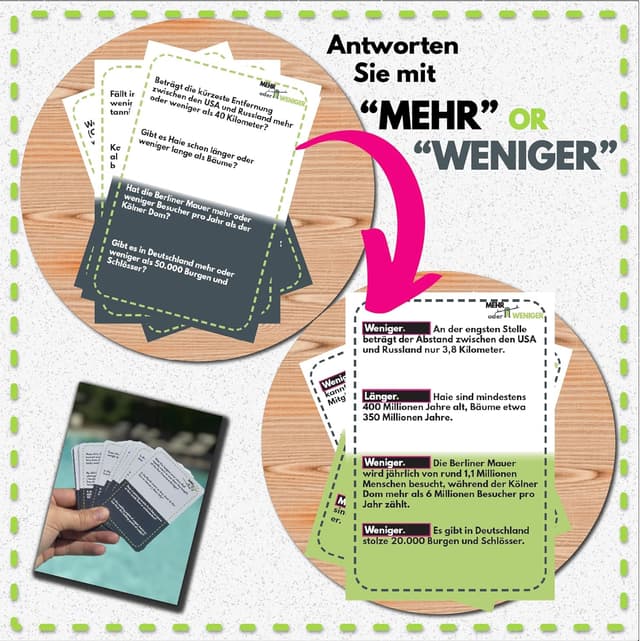 Detalle de More or Less „Mehr oder Weniger“-Kartenspiel (Ausgabe Geografie) von More or Less