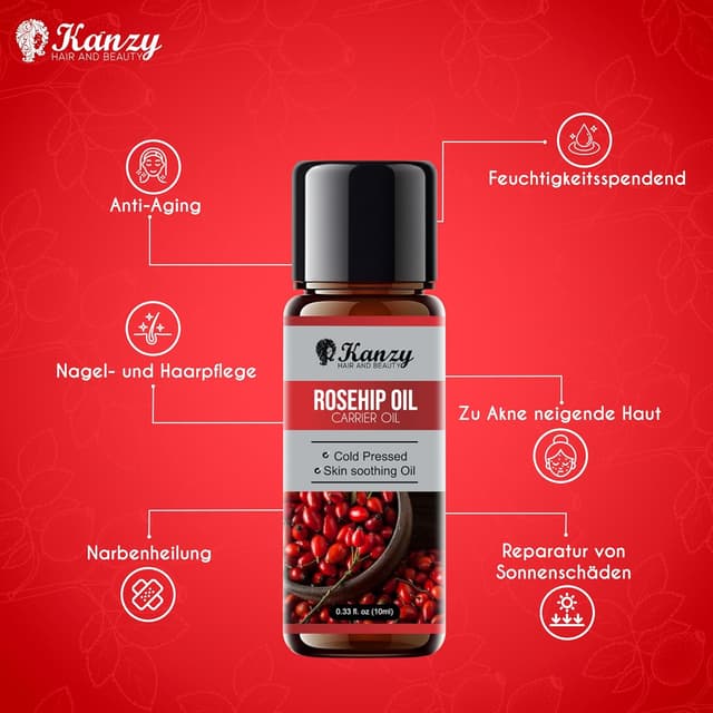 Thumbnail 6 de Kanzy Hagebuttenöl für das Gesicht (10 ml) – kaltgepresst, vegan & tierversuchsfrei